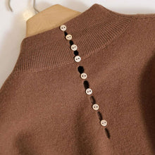 画像をギャラリービューアに読み込む, エレガントコーデ後ろボタン付きデザインニットワンピースデート通勤ワンピース(ベルト付き)