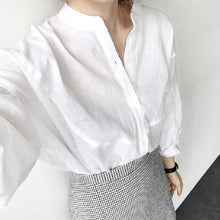 画像をギャラリービューアに読み込む, ホワイト無地ブラウス・シャツトップス