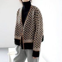 画像をギャラリービューアに読み込む, チェック柄ニットカーディガン春コーデアウター