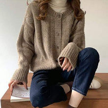 画像をギャラリービューアに読み込む, 3カラー選択ミニマリストスタイルファッションデザインスタイル無地気質カジュアルコーデしやすいニットアウター