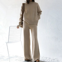 画像をギャラリービューアに読み込む, 3カラー選択アプリコットハイネックリゾートニットセーター&カジュアルパンツセットアップ