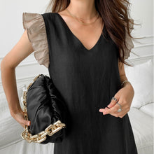 画像をギャラリービューアに読み込む, フリル裾プリーツ切り替えカジュアルロングワンピース