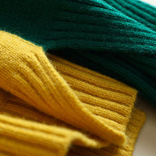 画像をギャラリービューアに読み込む, 3カラー安定感抜群ファッション配色ハイネックニットセーター