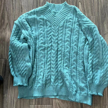 画像をギャラリービューアに読み込む, けだるい風気質ファッション厚手ランタンスリーブ長袖ゆったり着痩せ効果ニットカジュアルワンピース