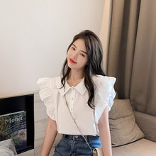 画像をギャラリービューアに読み込む, フリル袖無地大人かわいいブラウストップス