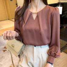 画像をギャラリービューアに読み込む, 滑らか生地高見えファッション気質Vネック長袖コーデしやすい通勤シャツ・ブラウストップス
