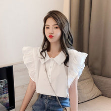画像をギャラリービューアに読み込む, フリル袖無地大人かわいいブラウストップス
