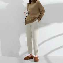 画像をギャラリービューアに読み込む, 韓国風ファッション無地合わせやすいゆったりハイウエスト着痩せ効果キャロットパンツ