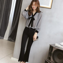 画像をギャラリービューアに読み込む, 蝶結びボウタイパフスリーブシャツ・ブラウストップス