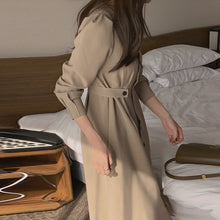 画像をギャラリービューアに読み込む, 2カラー選択無地ボタン付きミニマリストスタイルデザインスタイルゆったりカジュアルワンピース