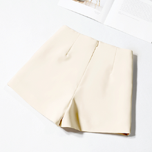 画像をギャラリービューアに読み込む, 大人可愛い エレガント通勤ハイウエスト無地ショートパンツ