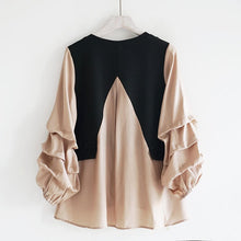 画像をギャラリービューアに読み込む, 4カラー選択デザインスタイルファッション切り替えゆったり着痩せ効果シャツ・ブラウス(飾り付き)