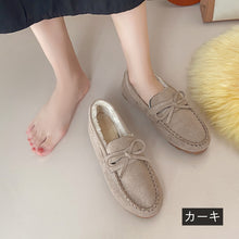 画像をギャラリービューアに読み込む, 5カラーローファーシューズ裏起毛暖かい冬コーデパンプス