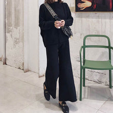 画像をギャラリービューアに読み込む, 3カラー選択アプリコットハイネックリゾートニットセーター&カジュアルパンツセットアップ