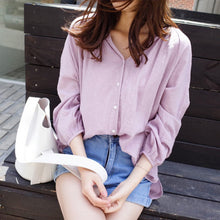 画像をギャラリービューアに読み込む, カジュアル無地ブラウストップスシャツ