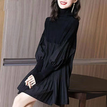 画像をギャラリービューアに読み込む, 2COLORS秋冬無地着痩せゆるリラックスランタンスリーブワンピース