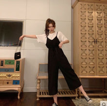 画像をギャラリービューアに読み込む, 無地シンプルTシャツ&オールインワンサロペットセットアップ