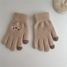 画像をギャラリービューアに読み込む, 【お得】ニット手袋暖かいかわいい冬小物笑顔プリント防寒対策タッチパネル対応