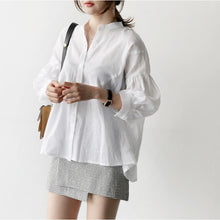 画像をギャラリービューアに読み込む, ホワイト無地ブラウス・シャツトップス