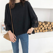 画像をギャラリービューアに読み込む, レース袖切替後ろフレア裾Tシャツトップス