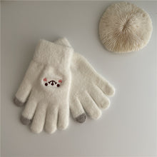 画像をギャラリービューアに読み込む, 【お得】ニット手袋暖かいかわいい冬小物笑顔プリント防寒対策タッチパネル対応