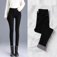 画像をギャラリービューアに読み込む, 秋冬裏起毛カジュアル合わせやすいハイウエストデニムパンツ