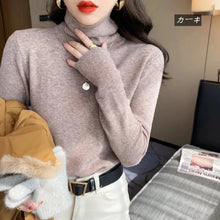 画像をギャラリービューアに読み込む, 【カラー追加】10カラーシンプル無地合わせやすいニットスリムハイネックトップス