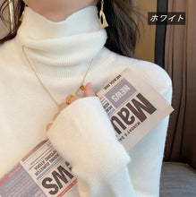 画像をギャラリービューアに読み込む, 【カラー追加】10カラーシンプル無地合わせやすいニットスリムハイネックトップス