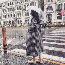 画像をギャラリービューアに読み込む, 韓国風レトロカジュアルチェック柄厚手ロングラシャコート
