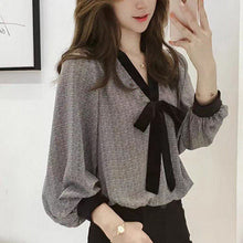 画像をギャラリービューアに読み込む, 蝶結びボウタイパフスリーブシャツ・ブラウストップス