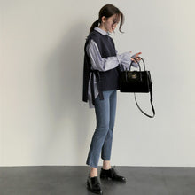 画像をギャラリービューアに読み込む, ストライプ柄フラウンススリーブブラウストップスシャツ