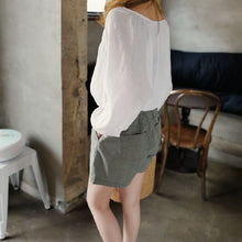 画像をギャラリービューアに読み込む, カジュアル無地ブラウストップスシャツ