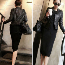 画像をギャラリービューアに読み込む, 3COLORSシンプル無地ラウンドネックニットトップス&スリットロングスカートセットアップ