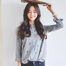 画像をギャラリービューアに読み込む, ストライプ柄シンプルシャツトップス