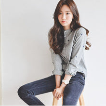 画像をギャラリービューアに読み込む, ストライプ柄シンプルシャツトップス