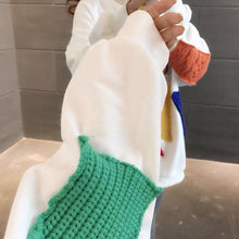 画像をギャラリービューアに読み込む, INS風ファッション裏起毛配色切り替えラウンドネックパーカー