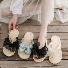 画像をギャラリービューアに読み込む, メッシュ蝶結び飾りサンダルスリッパ夏コーデシューズ