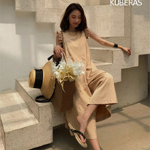 画像をギャラリービューアに読み込む, フリル裾無袖オールインワン無地シンプルジャンプスーツオールインワン