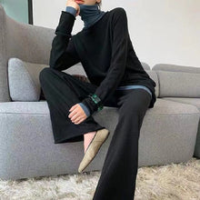 画像をギャラリービューアに読み込む, 組み合わせやすい無地ニットトップス&ロングパンツセットアップ