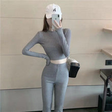 画像をギャラリービューアに読み込む, 美シルエットショートトップス&ハイウエストカジュアルパンツセットアップ