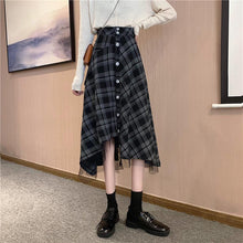 画像をギャラリービューアに読み込む, チェック柄チュール付き不規則スカート