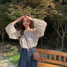 画像をギャラリービューアに読み込む, 花柄小柄シースルーシャツ・ブラウス