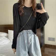 画像をギャラリービューアに読み込む, 【お得】長袖無地リゾートTシャツトップス冷房対策