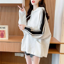 画像をギャラリービューアに読み込む, 3colors秋新品カジュアルスポーツ配色フード付きゆるリラックスパーカー