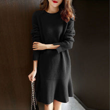 画像をギャラリービューアに読み込む, 秋冬気質よいゆるリラックス着痩せ合わせやすいニットワンピース