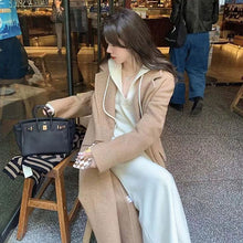 画像をギャラリービューアに読み込む, フード付きニットトップス&Hラインスカートセットアップ