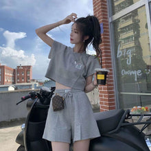 画像をギャラリービューアに読み込む, 半袖Tシャツパーカー&ハイウエストショートパンツセットアップ