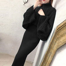 画像をギャラリービューアに読み込む, 【カラー追加】7カラー選択編りセーター&無地ニットワンピースセットアップ
