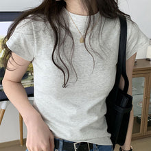 画像をギャラリービューアに読み込む, フレンチ袖日常無地Tシャツコーデしやすい万能トップス