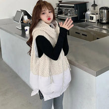 画像をギャラリービューアに読み込む, ラムフリース切替中綿ベストアウター2カラー選択フード付き